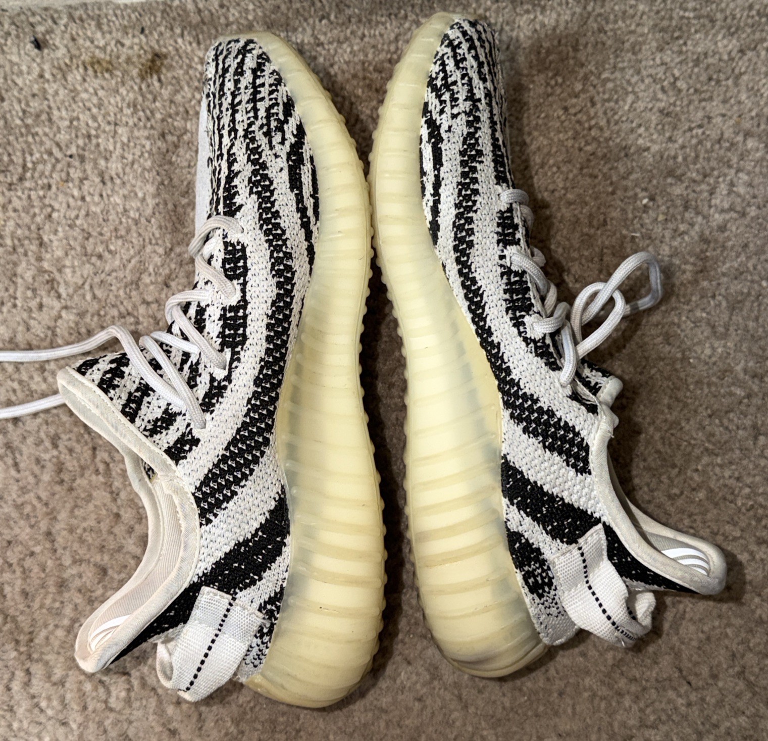 Adidas Yeezy Boost 350 V2 Zebra White Black Sneaker Shoes Low Top Sz 7 No Box