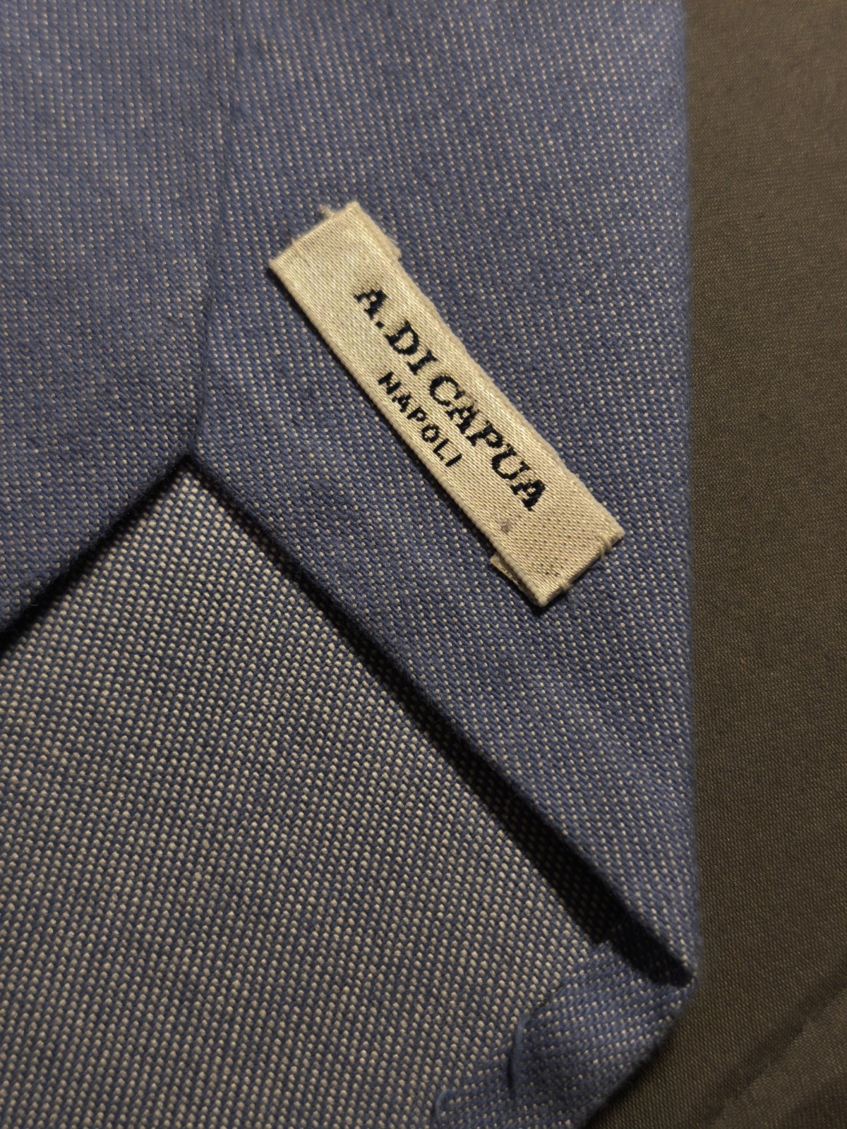 A. Di Capua Napoli – Cotton Tailored Tie Solid Color Blue Jeans