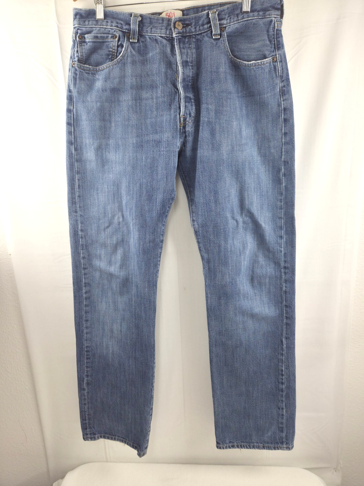 Levi’s 501 WPL-423 Straight Leg Button-Fly Men’s Cotton Denim Blue Jeans 36×34