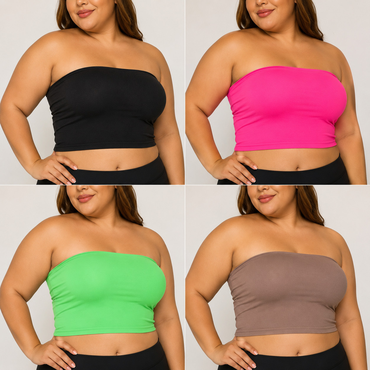 Womens Plus Soft Bandeau Bra Seamless Strapless Tube Top One Size Fits $5.99