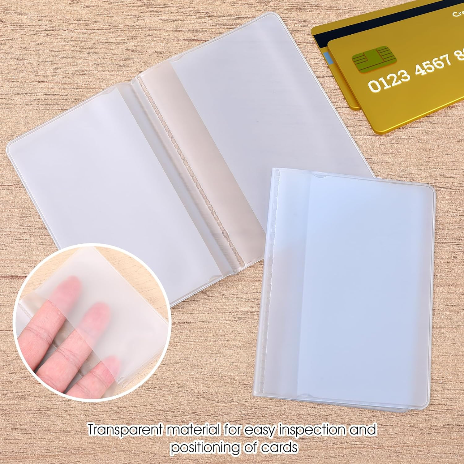 Plastic Wallet Insert, 4 Packs 6 Page Credit Card Holder Clear Wallet Photo Inse