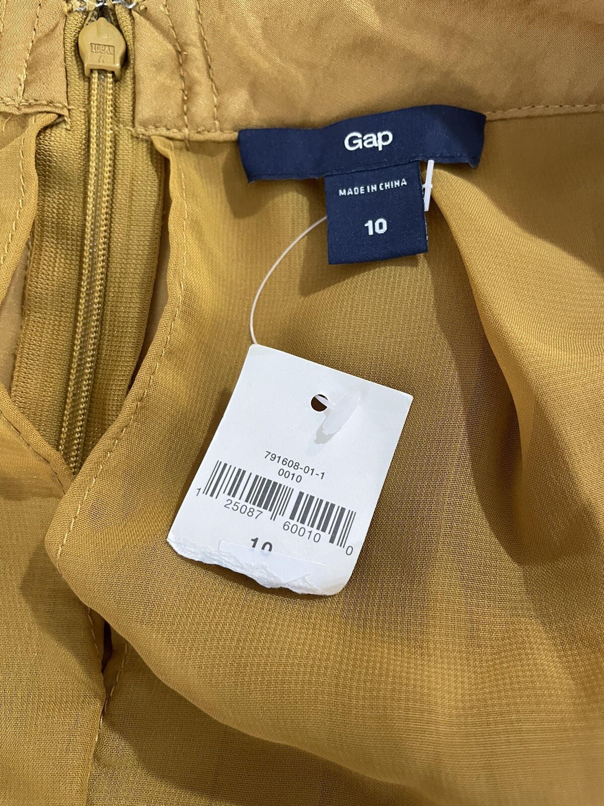 Gep Pleated Mustard Yellow Gold With Bow Shimmer Skirt Size 10 Lined 100% Polyes