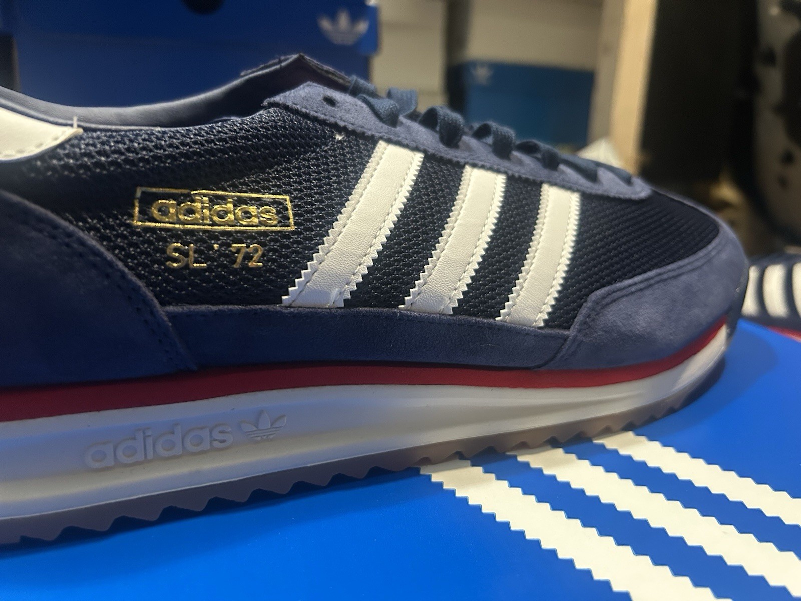 adidas SL 72 RS Dark Blue White Red Casual (JQ9797) Men’s Sneakers Suede