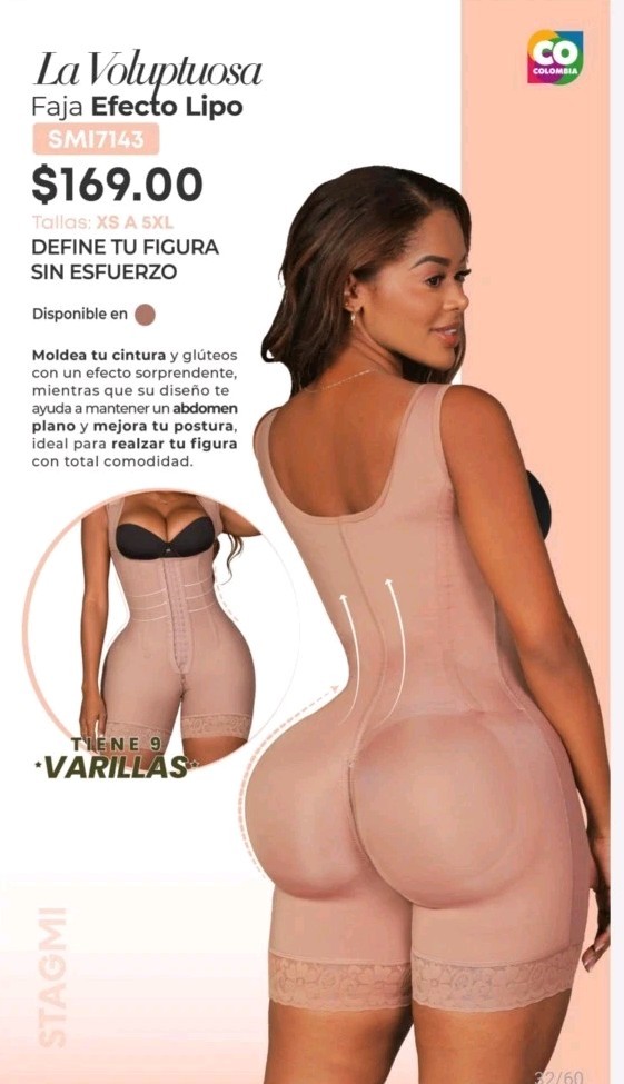 Ultra-Invisible Girdle Fajas Stagmi SMI7143 Voluptuous Instant Lipo Effect $175!