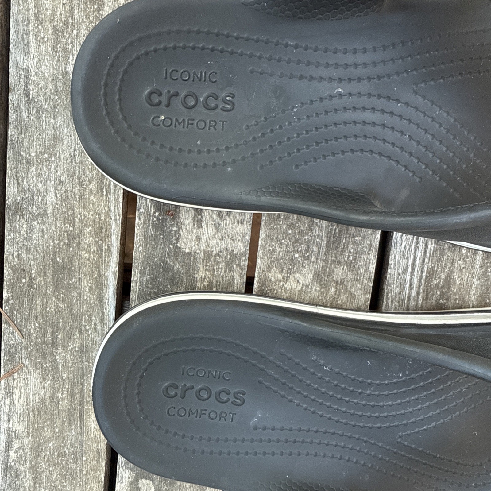 Crocs Sandals Bayaband Black White Flip Flops Water Friendly Women’s 8 Men’s 6