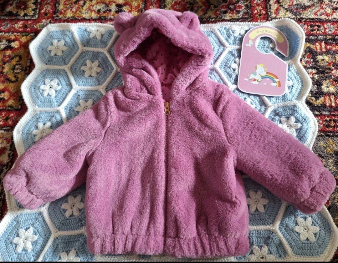 Nutmeg Purple Fluffy Coat 6-9 Months