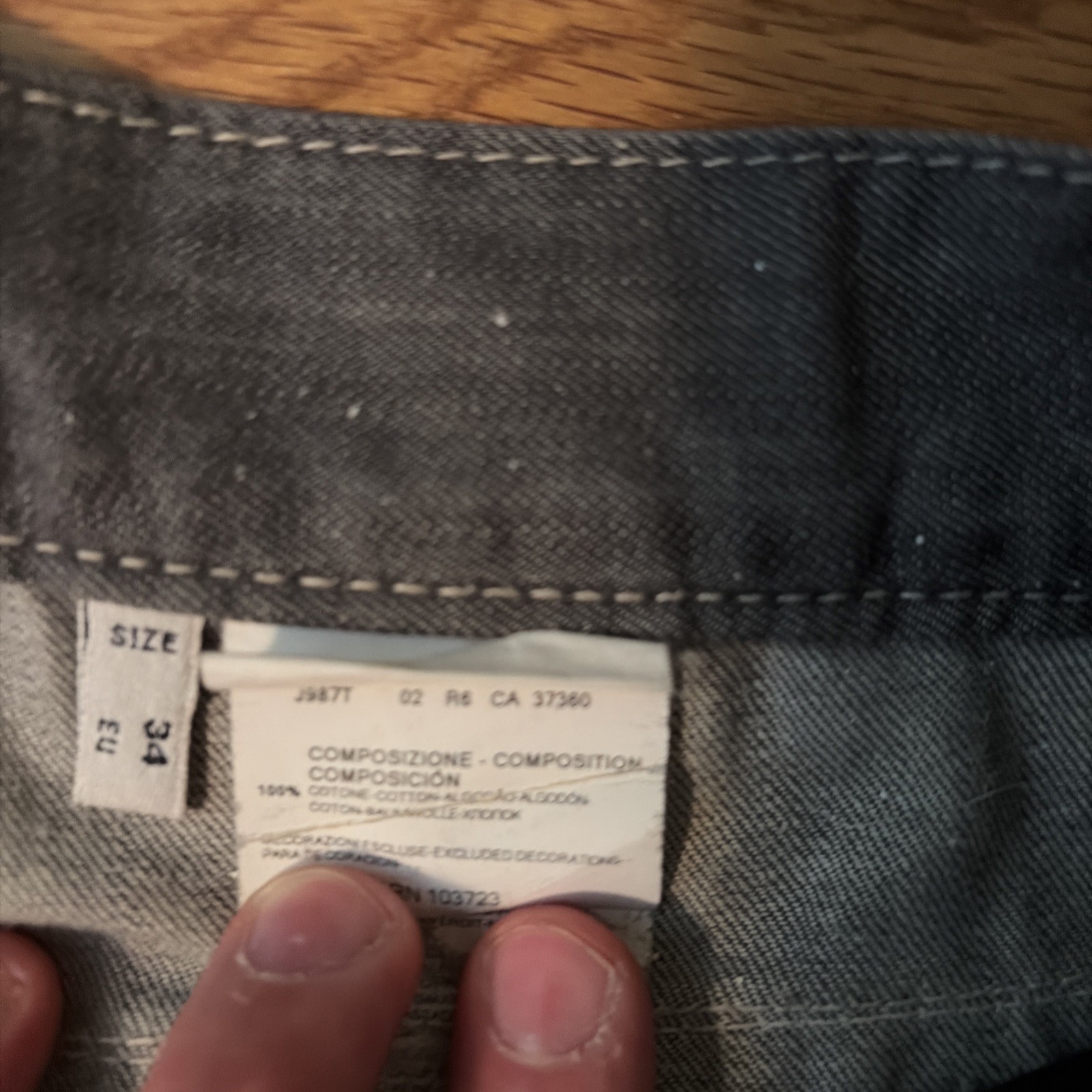 Armani Exchange Men’s Black Denim Jeans Size 34X34.