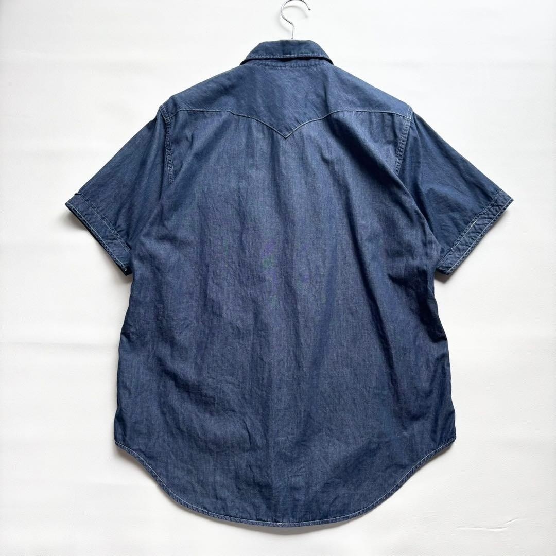 Engineered Garments Denim Short Sleeve Shirt M USA Made Cotton Indigo F/S