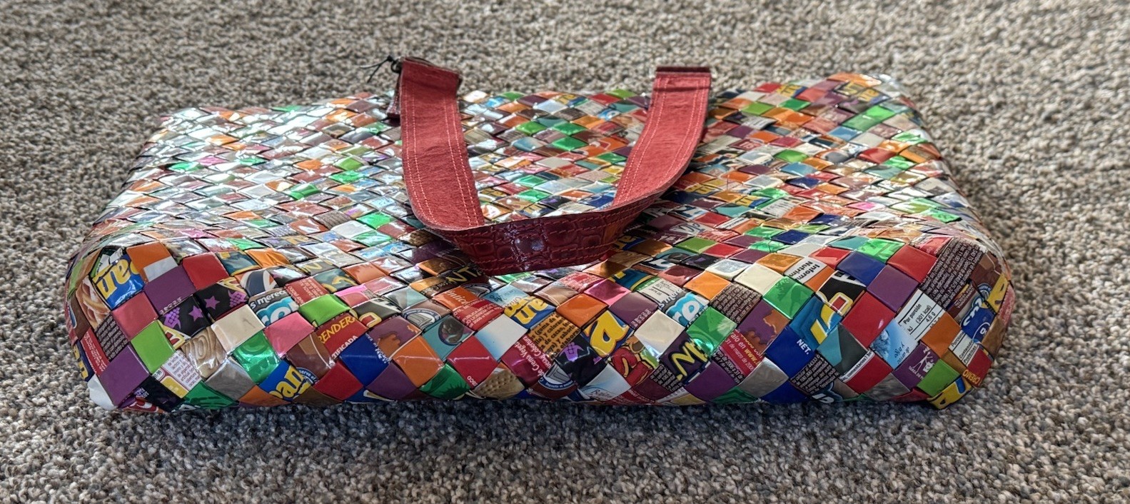 RARE Nahui Ollin TOP HANDLE Candy Wrapper Woven Tote/Purse Top Handle Pop Art
