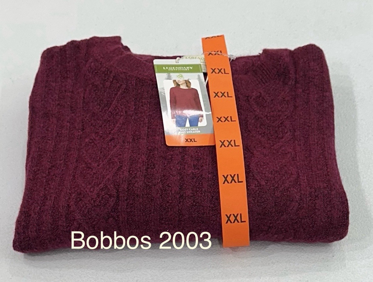 Legendary Outfitters Women’s Cozy Cable Knit Sweater, Garnet, Size XXL