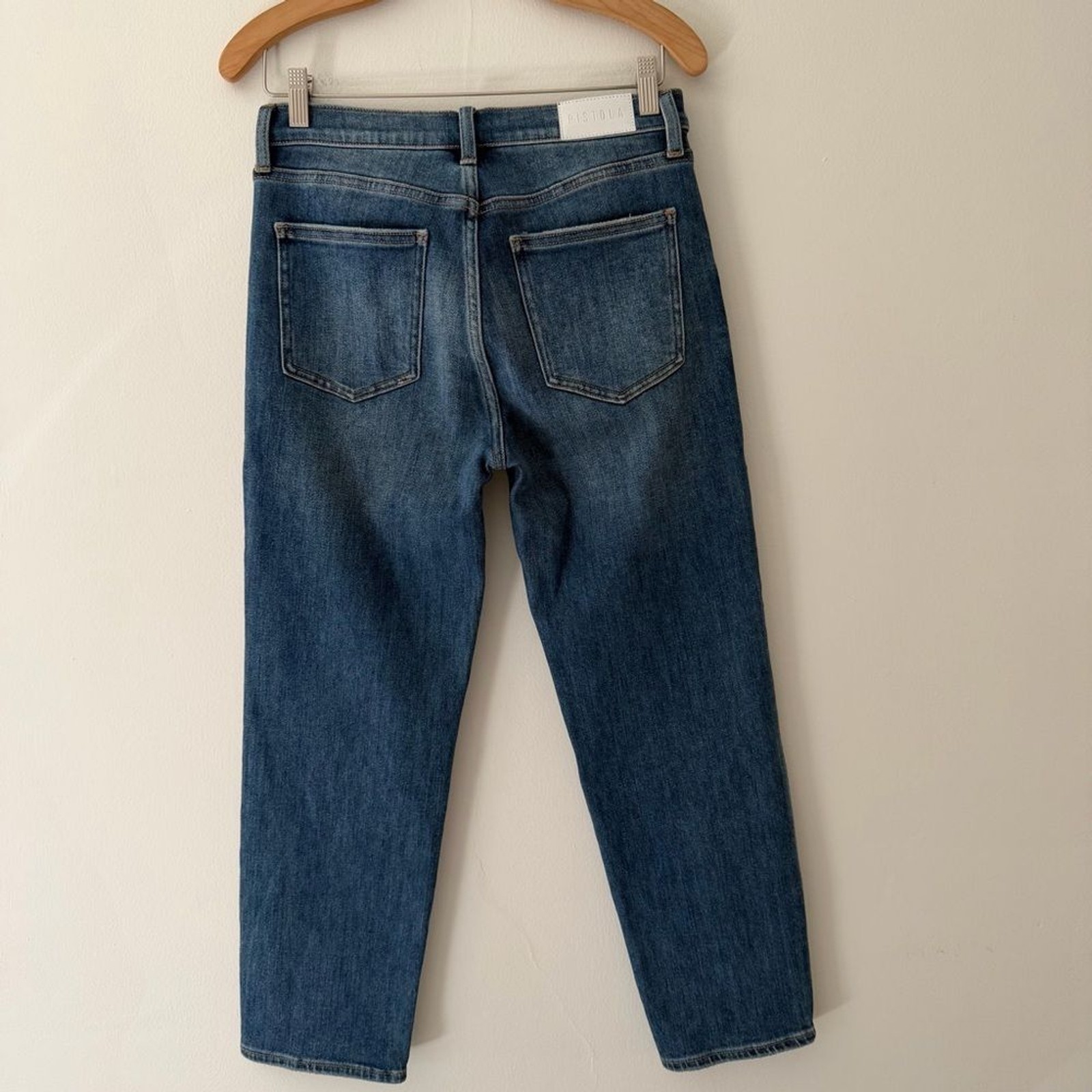 Pistola Jeans Monroe Crop High Rise Cigarette Jean Blue Denim Size 28