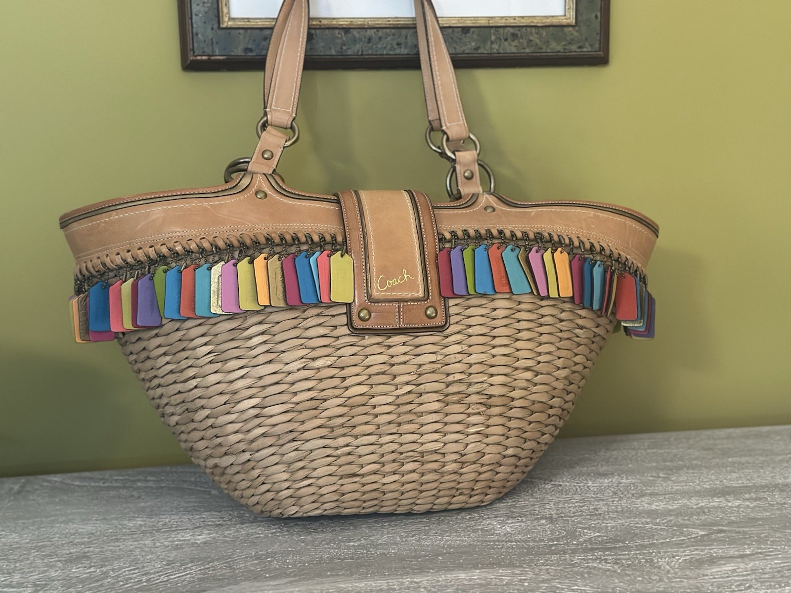 Coach Limited Edition Legacy “Lily” Straw Large Basket Bag