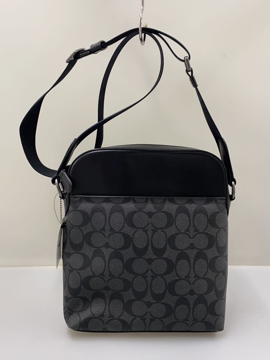 COACH Houston Flight Back Shoulder Bag, Leather, Black 4010
