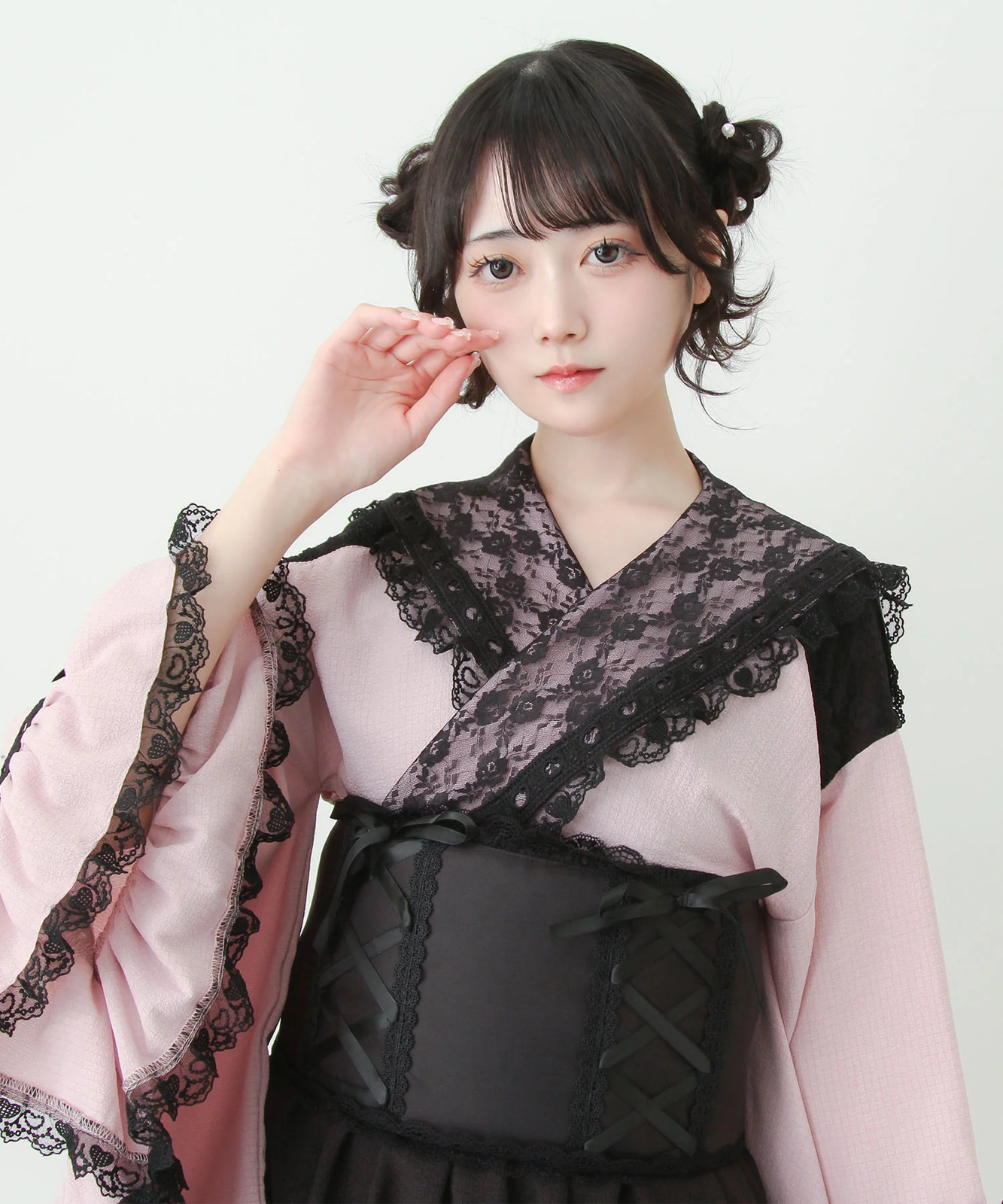 BULK BUY Heart Lace Ruffle Sailor Mini Yukata Jirai New