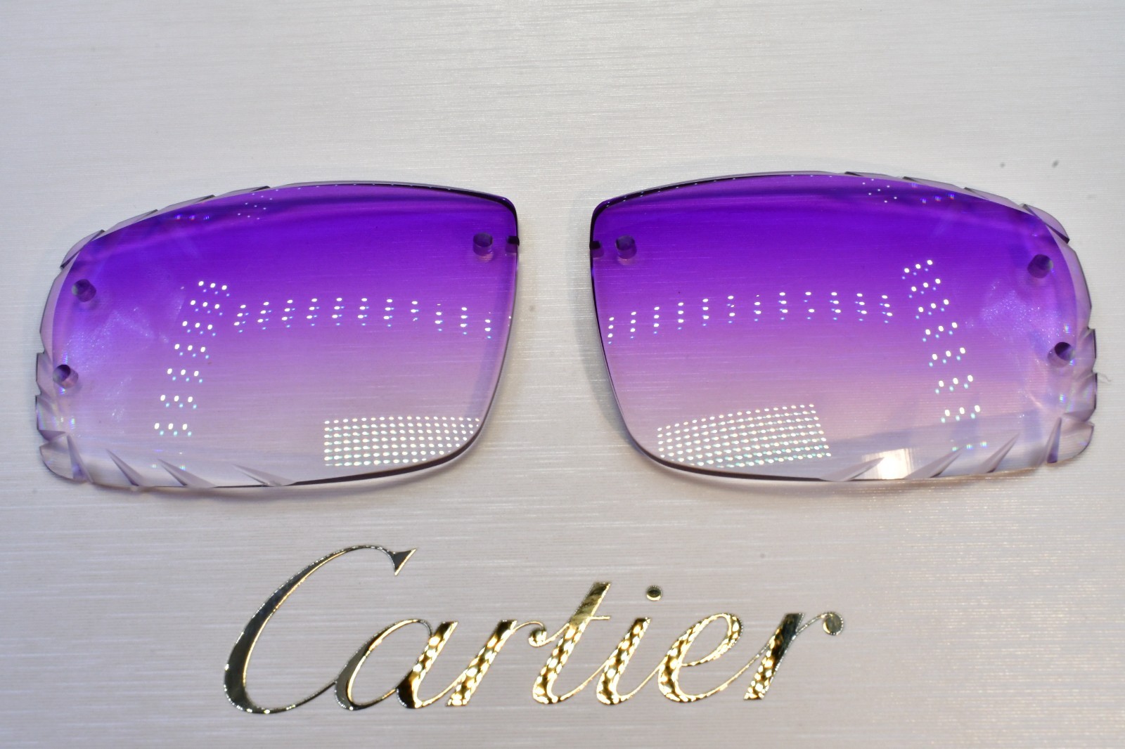 Cartier big c diamond cut lenses wood horn trivex Sunglasses ct0092o Purple56