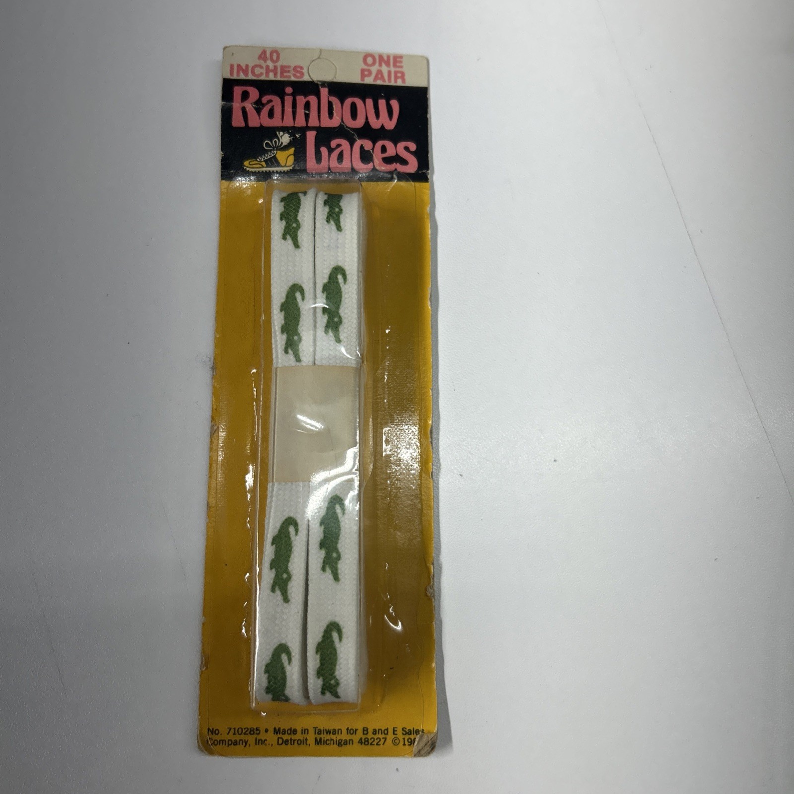 Vtg 80’s Rainbow Laces Alligator Shoe Laces 40 Inches Lacoste Taiwan NOS