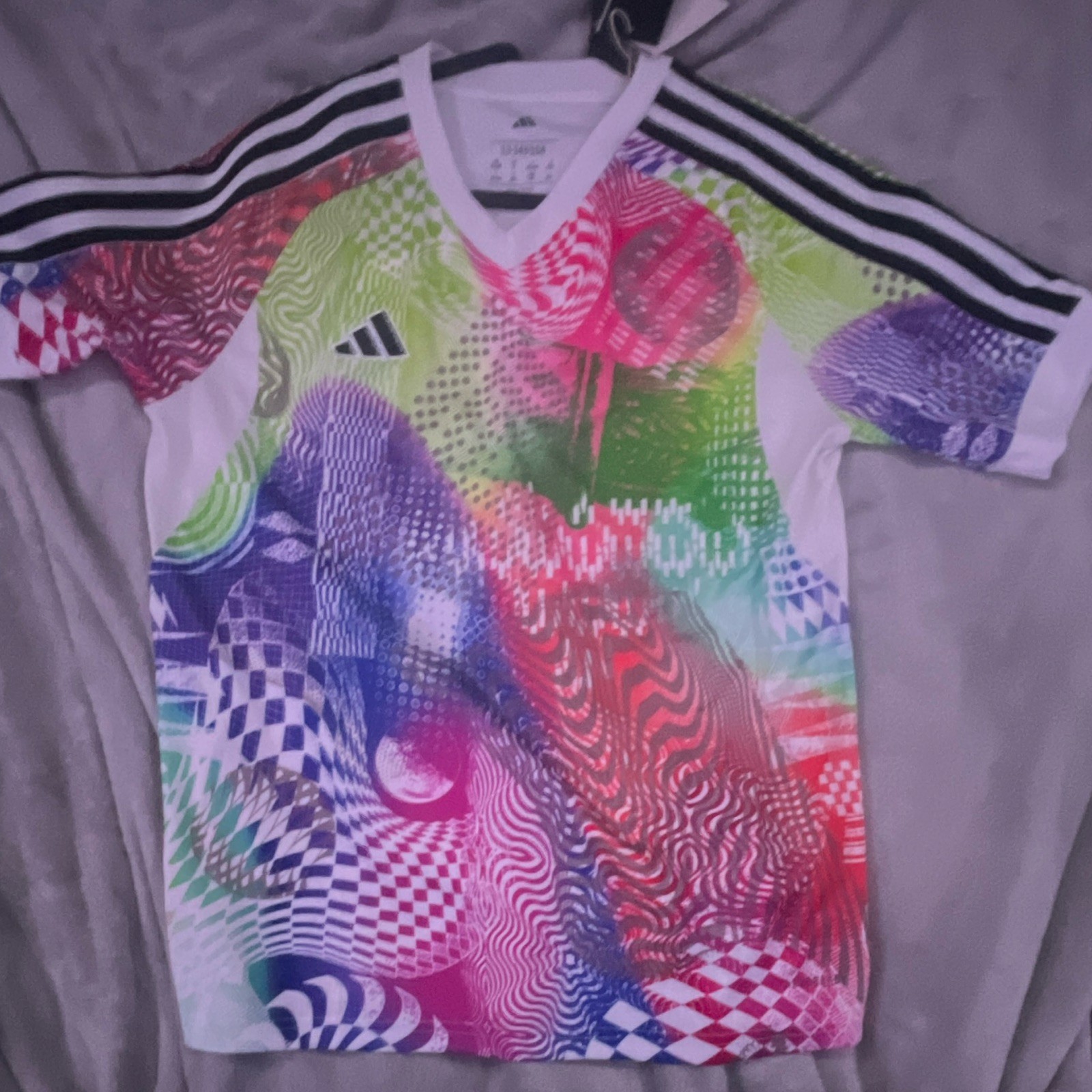 adidas x Jeremy Scott Pride JSY Y Abstract Jersey Tee Large