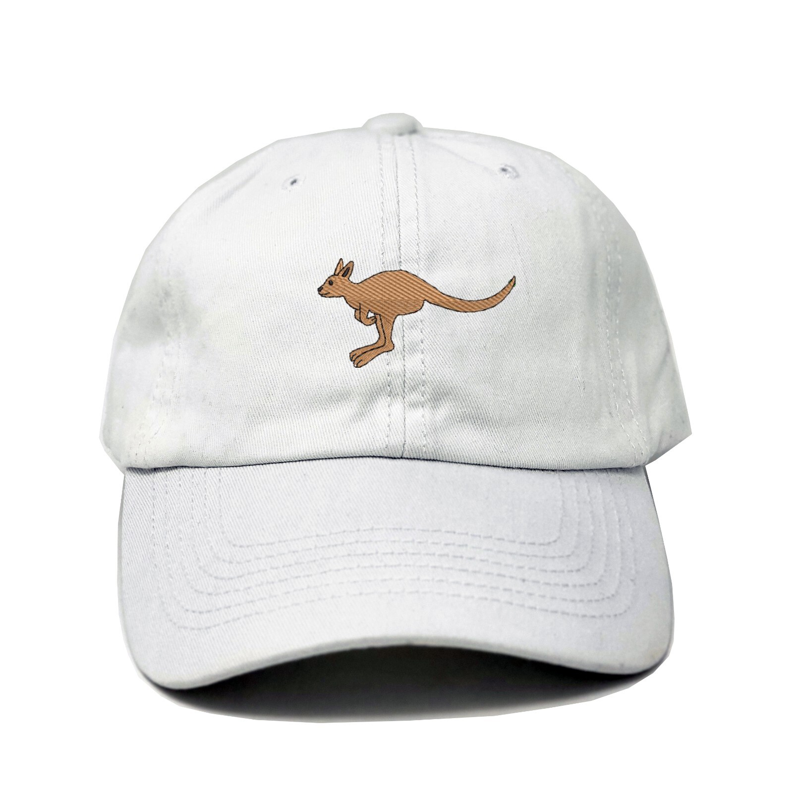 Kangaroo embroidered cotton baseball cap (available in many colors)