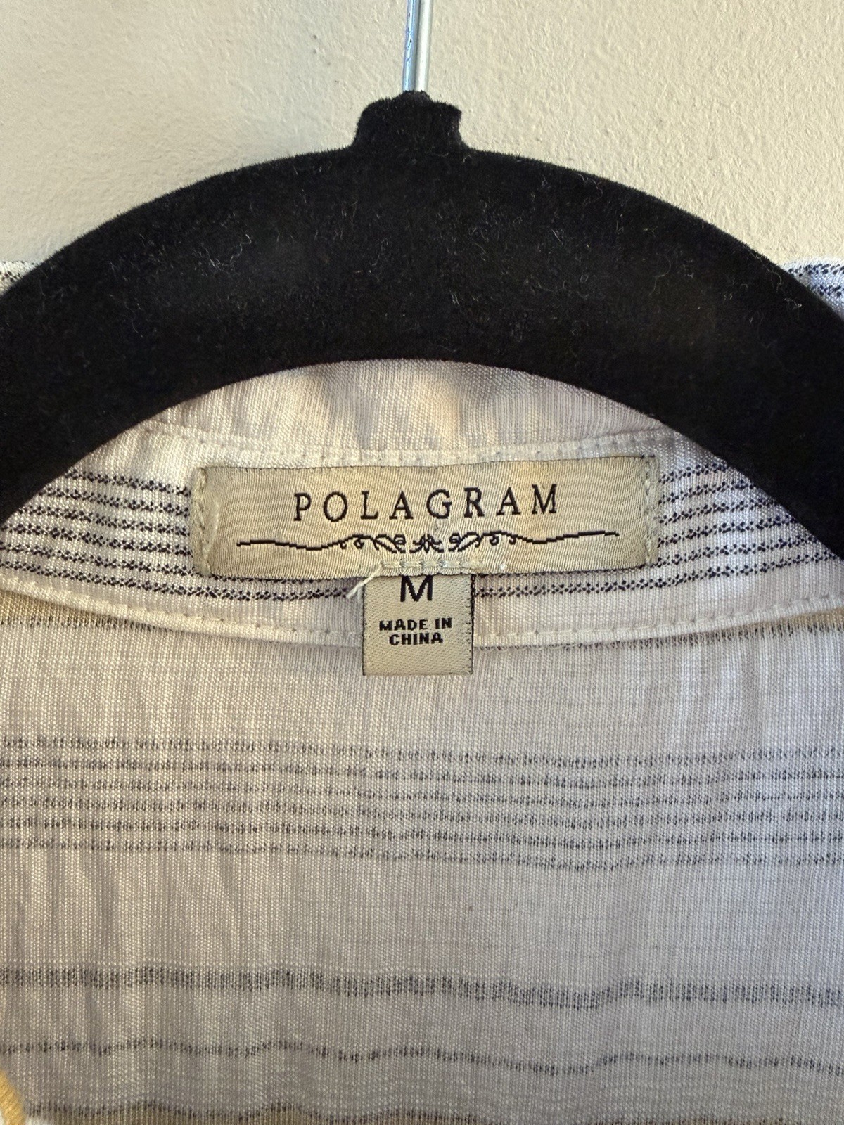 Polagram Striped Split Neck High-Low Top