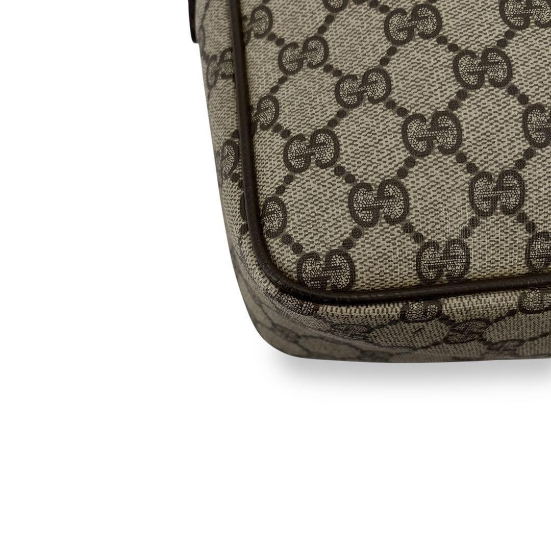 Gucci Mini Boston GG Supreme Web Stripe Handbag Beige Brown Auth rare limited