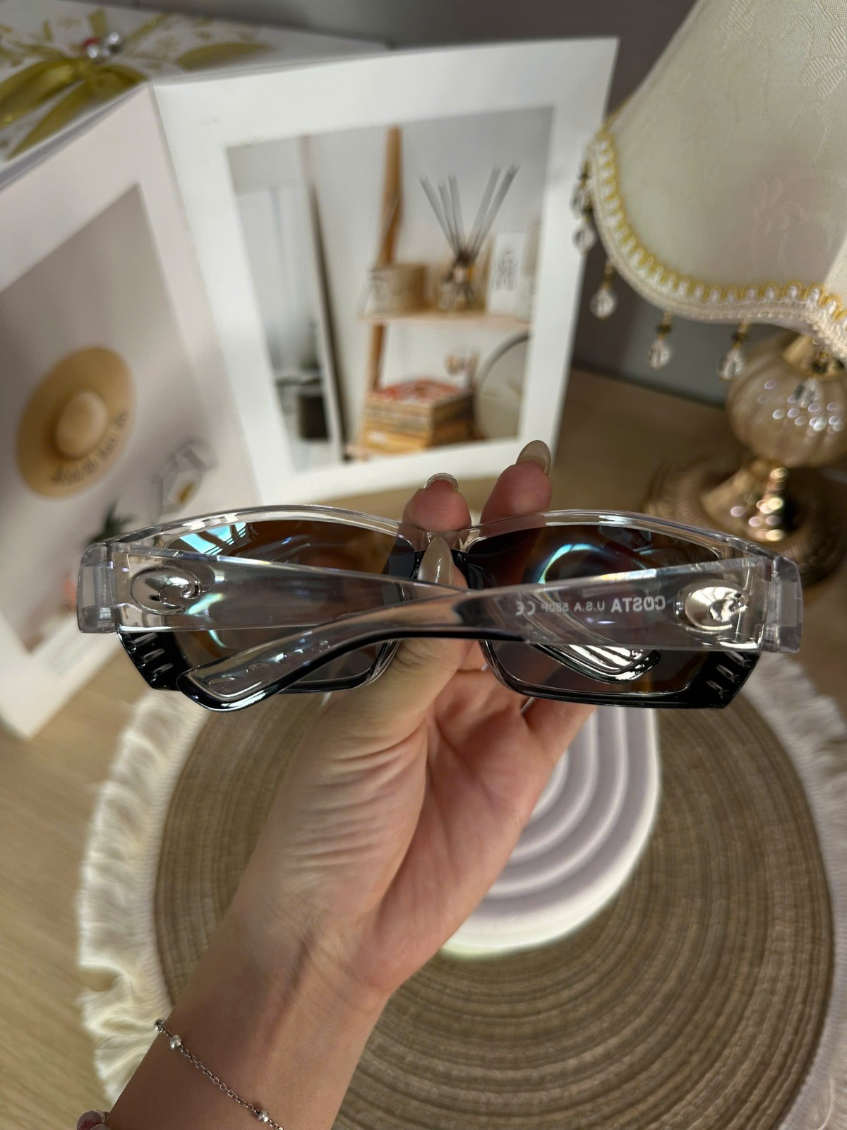 COSTA Del Mar Tuna Alley Sunglasses – Polarized 580P Lenses – Black / Blue NEW