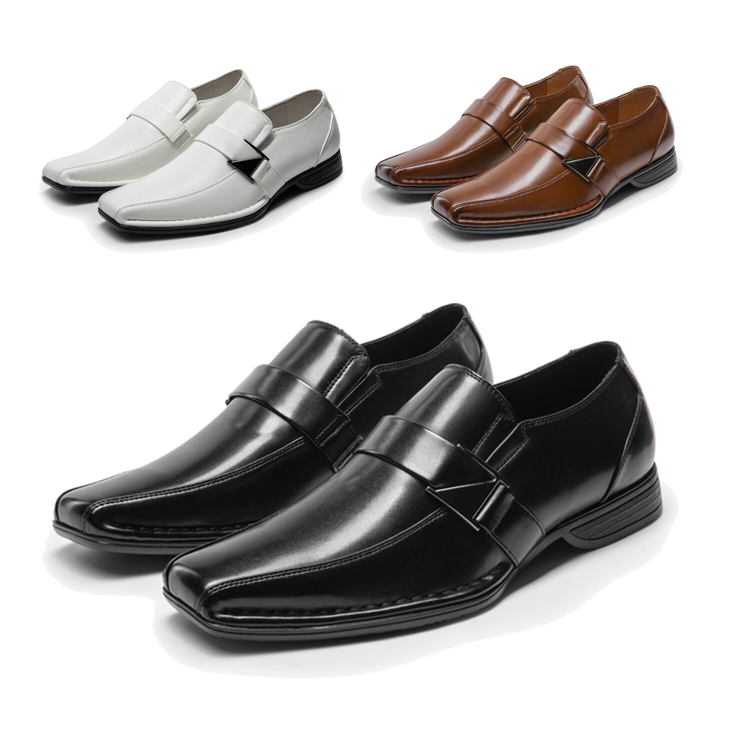 Men Dress Shoes Slip On Business Square Toe Oxford Loafer Shoes Wedding Shoes US