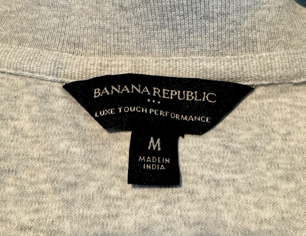 Banana Republic Luxe Touch Performance Men’s Gray Polo Shirt M Pocket Logo