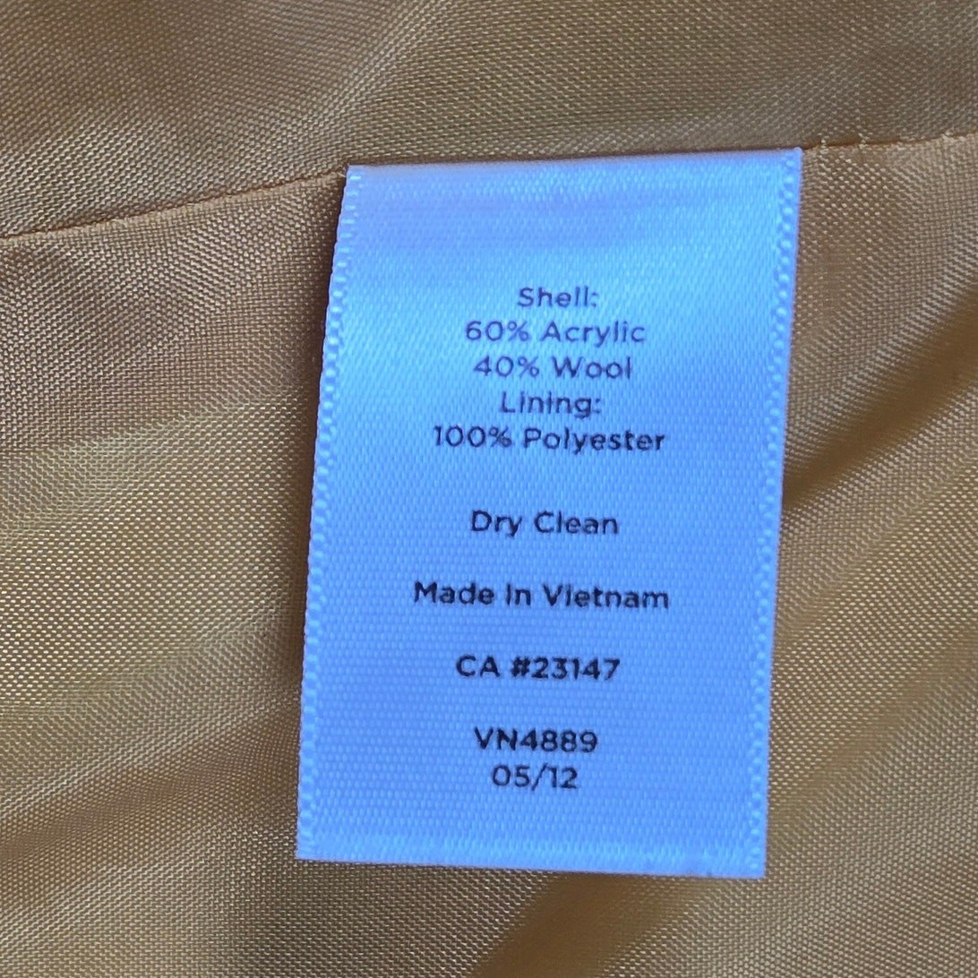 Talbots Womens Mustard Yellow Wool Blend Blazer Jacket Size 6