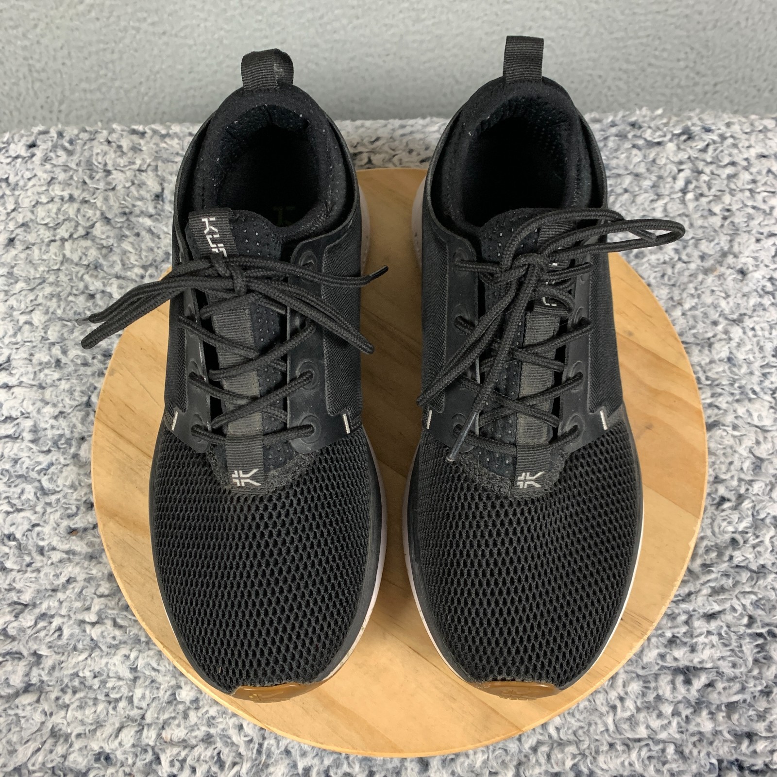 Kuru Atom Sneakers Women’s 8 Black/White/Gum Mesh Athletic Running Walking Shoes