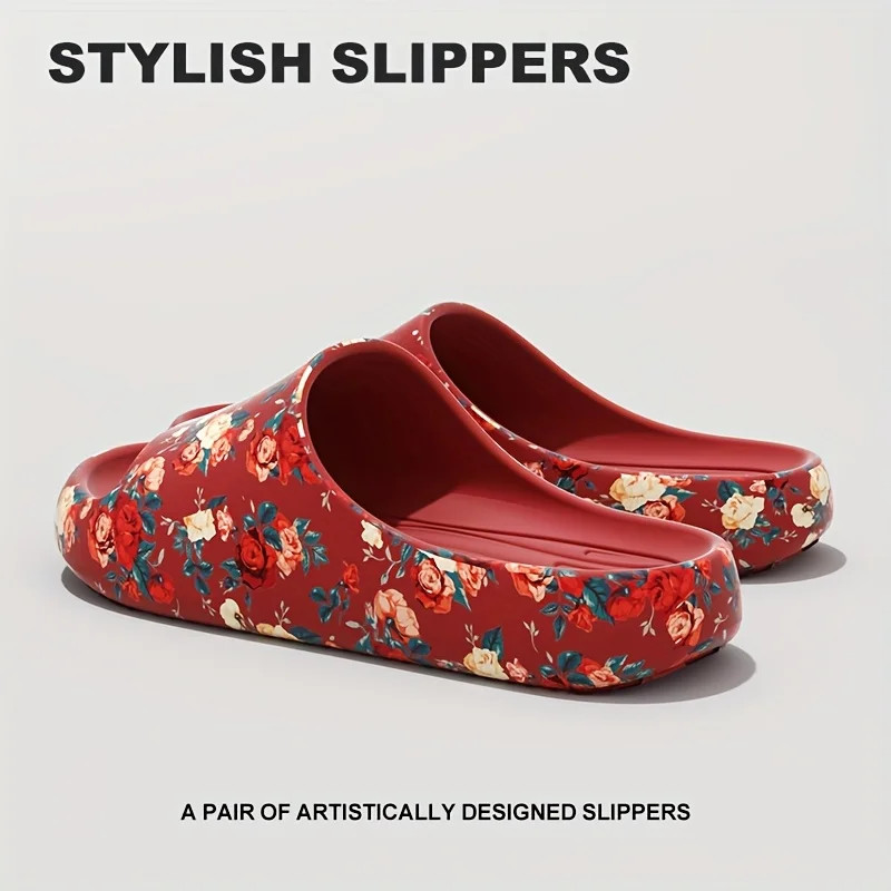 Cloud Slippers Floral Slide Sandals EVA Soft Indoor Outdoor Unisex Shoes