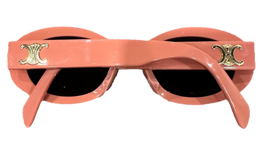 CELINE Triomphe 01 Oval Acetate Sunglasses in Powder Rose CL40194U