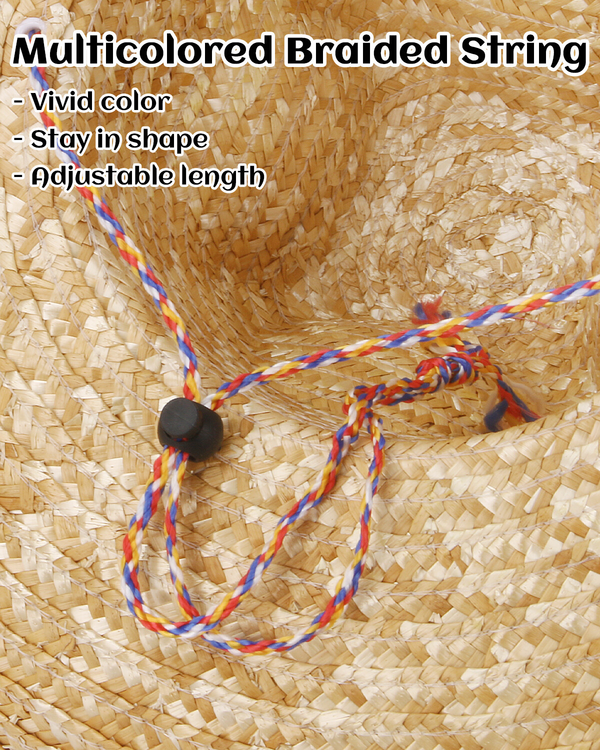 18in Mexican Sombrero Straw Hat with Serape Trim for Cinco de Mayo Costume