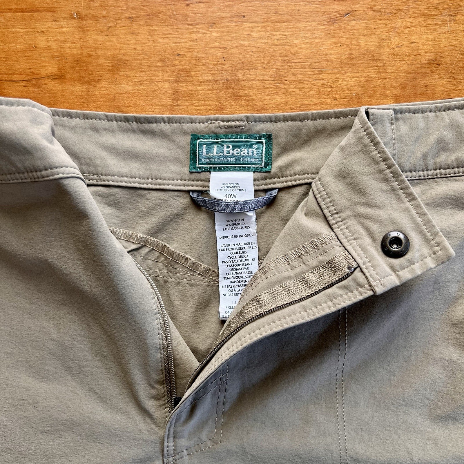 LL Bean Shorts Men’s Tan 40W Cresta Lightweight Hiking Repaired