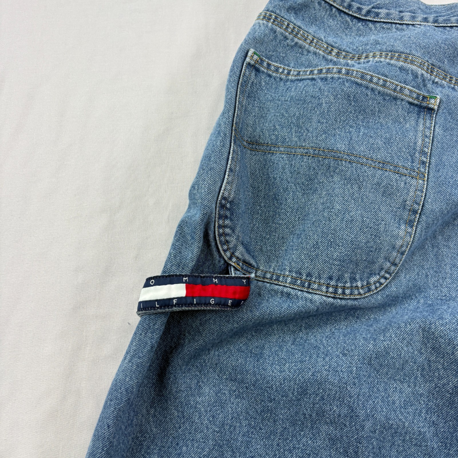 Vintage 90s Tommy Hilfiger Jeans Mens 42×34 (Fits 40×33) Blue Carpenter Baggy