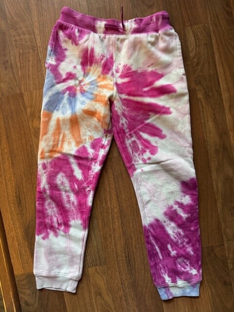 Lands’ End Tie Dye Jogger Pants Pink Tie Dye, Girls Size LRG 10 12 Sweatpants