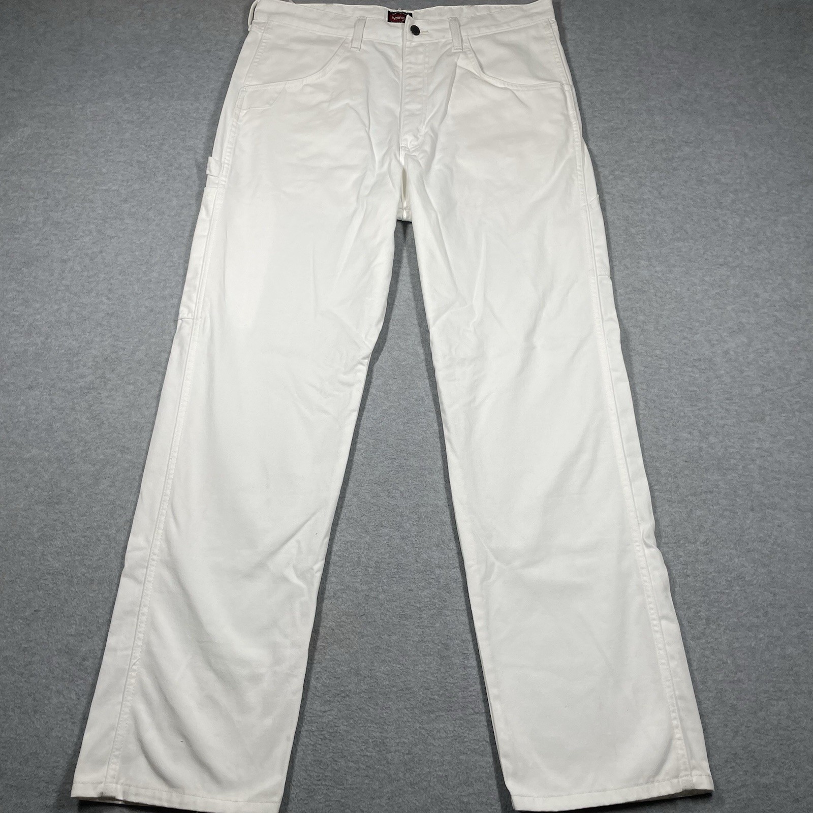 Wrangler Carpenter loop painter Jeans Men’s (fits 37×33) white straight solid