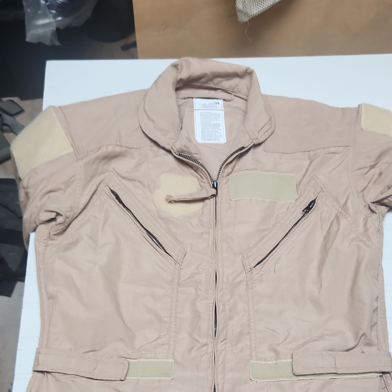 DJ Manufacturing Corp. Fire-Resistant CWU 27/P Flight Suit Coveralls Tan 40L