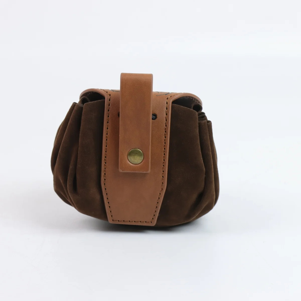 Medieval Faux Leather Retro Waist Bag Hangable Drawstring Outdoor Belt Bag