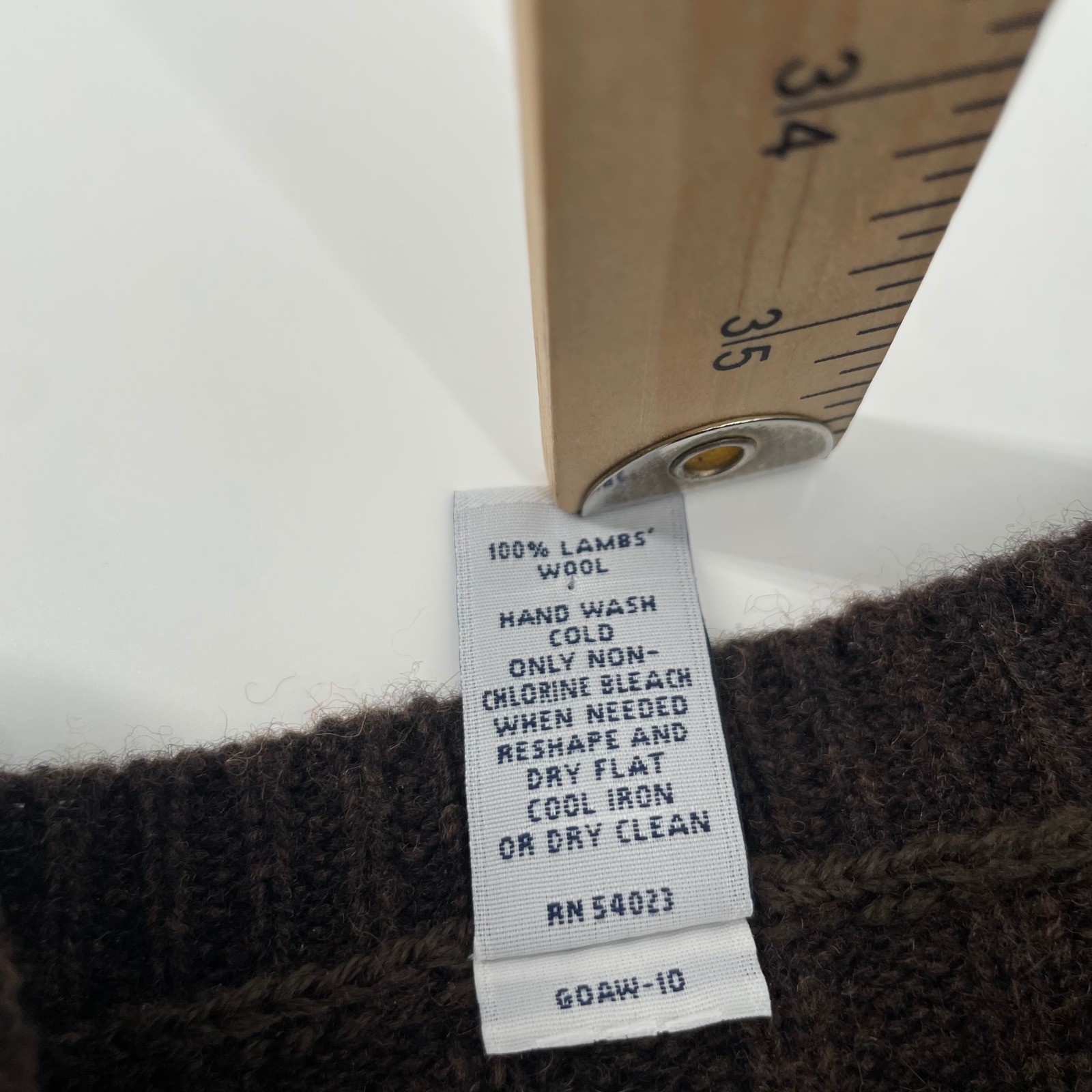 Gap Vintage Sweater Mens Large Brown Lambswool Ribbed Knit Crewneck Winter Warm