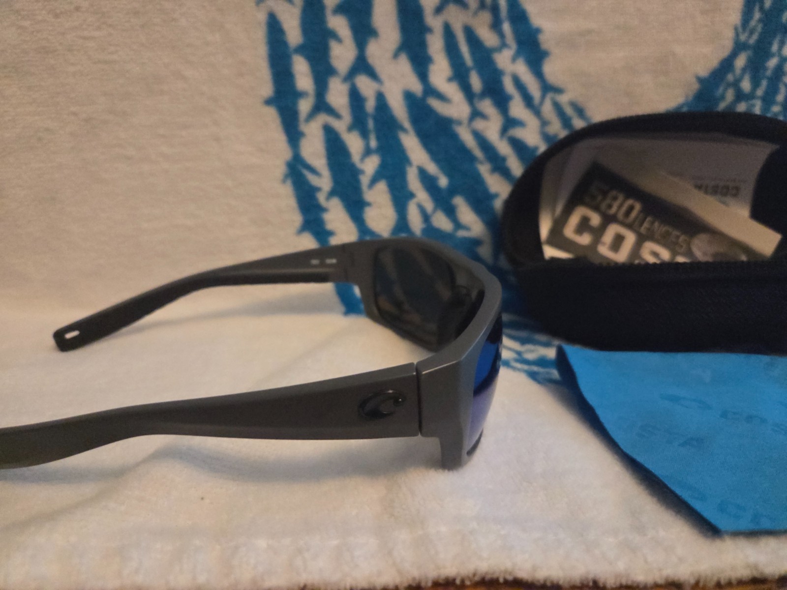 🕶️ Costa Del Mar Tico Sunglasses – Gray Frame / Blue Mirror 580P Polarized Lens