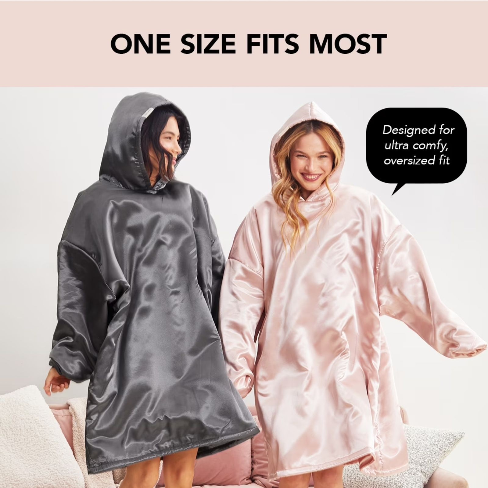 NWT Silky soft snuggie Glazey Kitsch Satin Hoodie