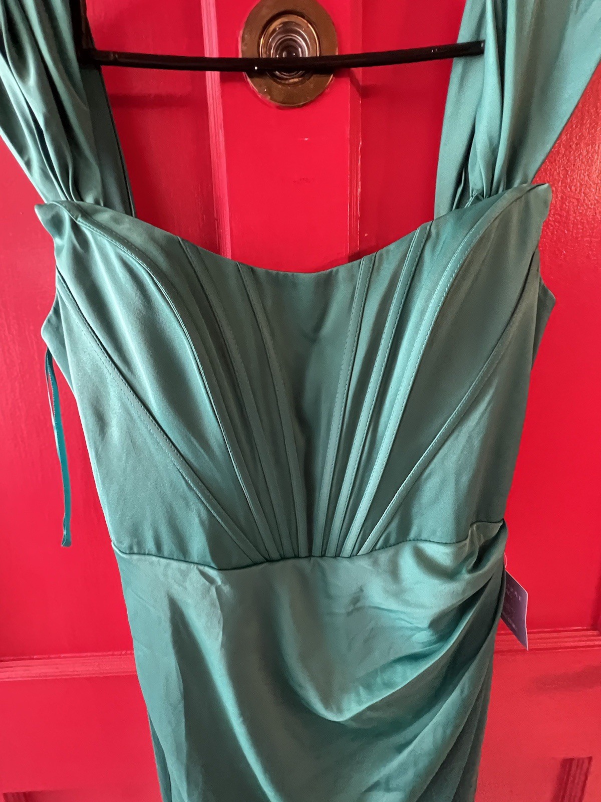 LaDivine Cinderella Divine Draped Corset Prom Dress NWT size 14