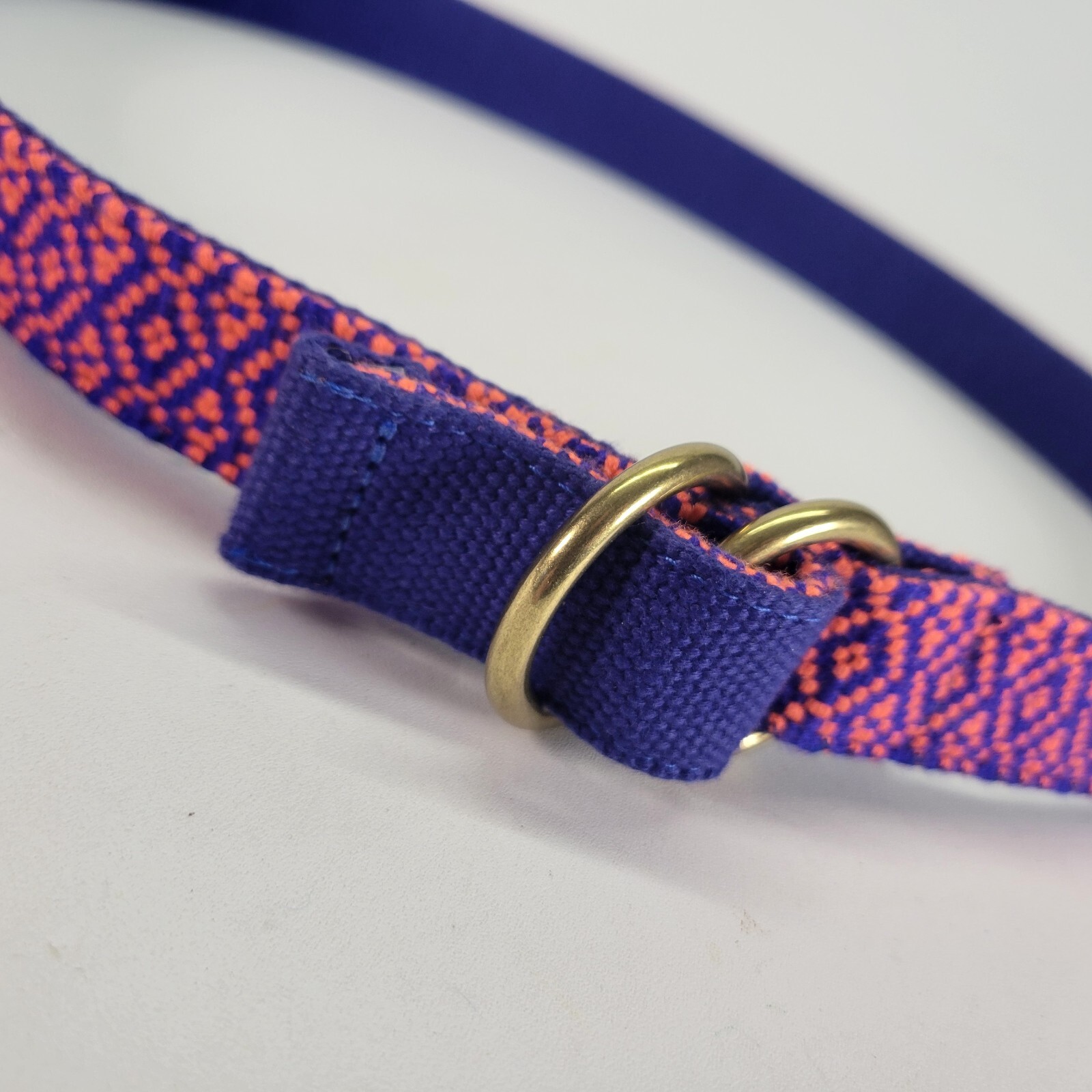 J Crew Belt 28 30 32 34 S Ring Buckle Blue Orange