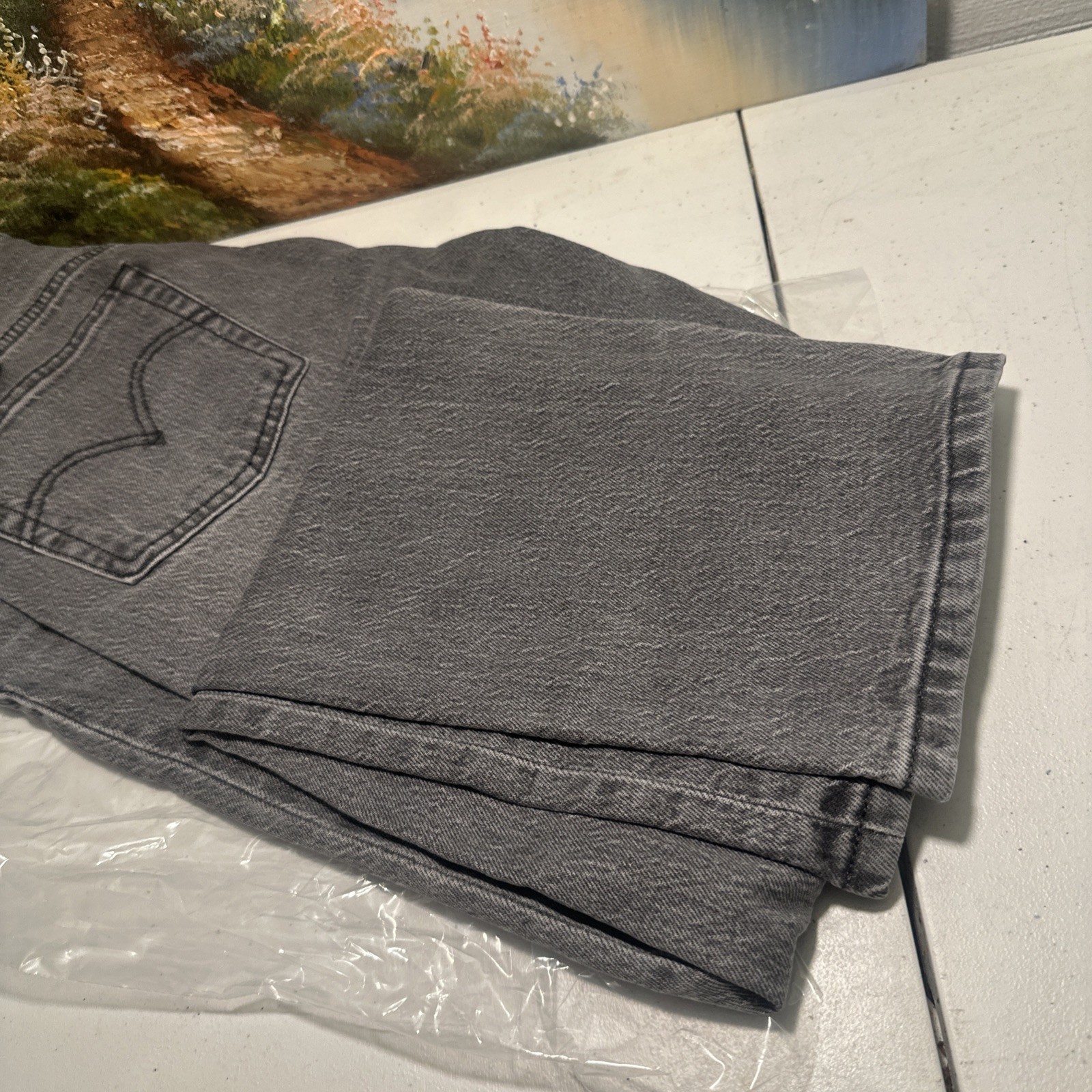 LEVI’S 501 DT Selvedge Jeans Denim Tears Irregular Biker Western Men 26×30 NOS