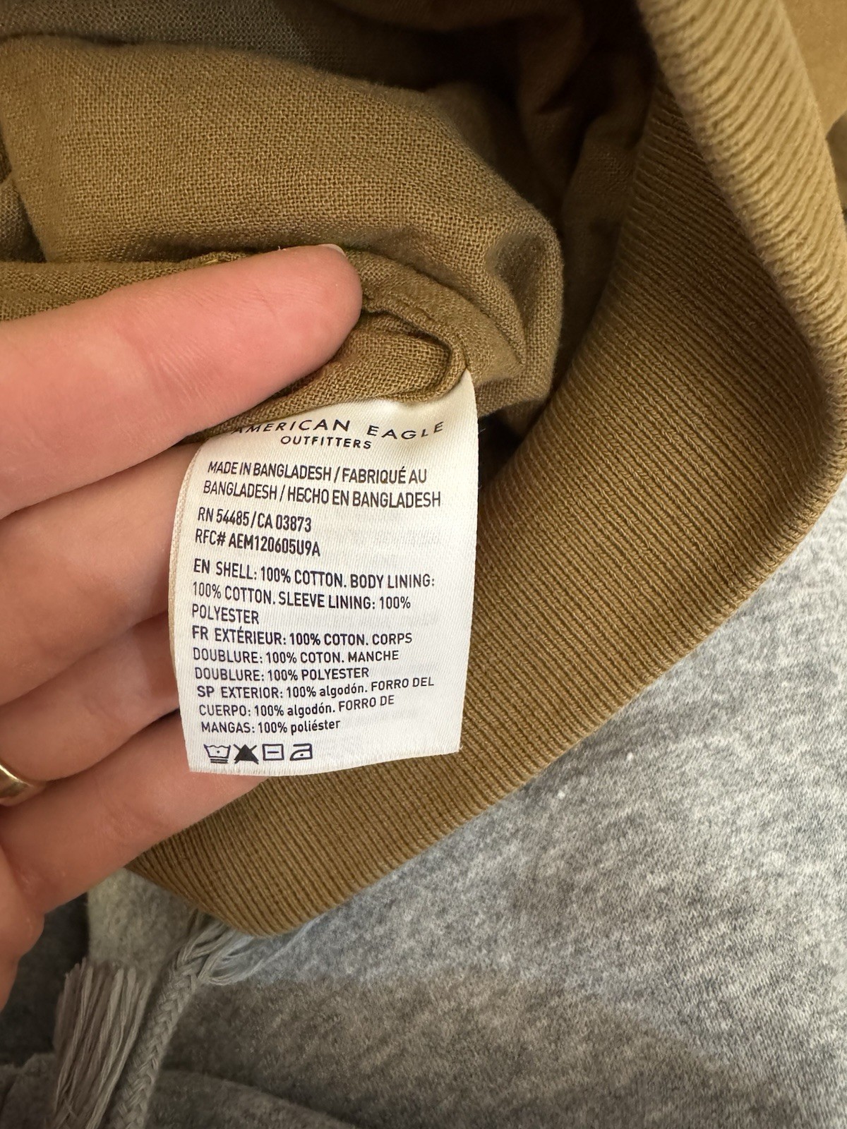 American Eagle Brown Full Zip Hooded Jacket Hoodie Men’s M 100% Cotton Canvas