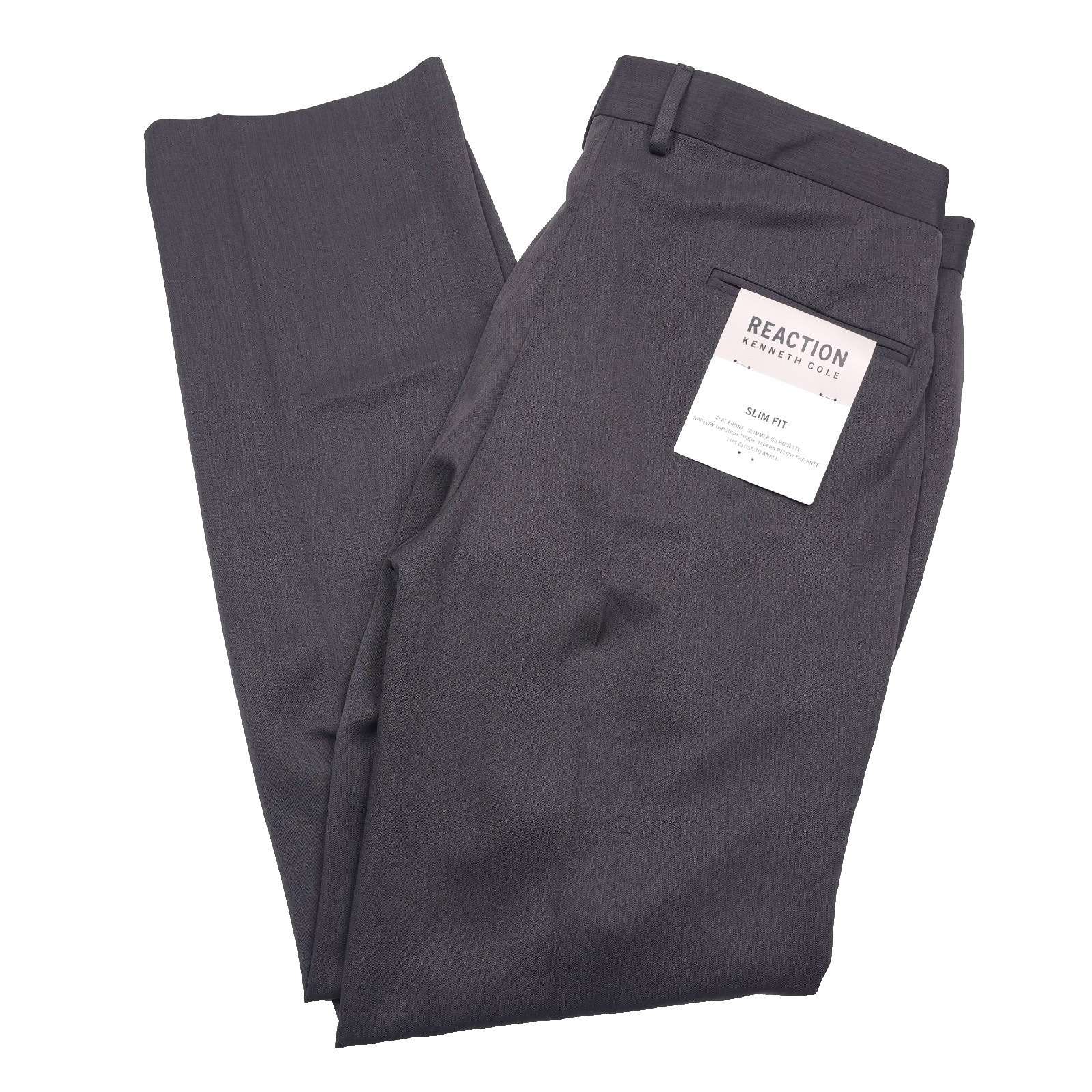 Kenneth Cole Reaction Gray Slim Fit Dress Pants Mens Size 38 X 32