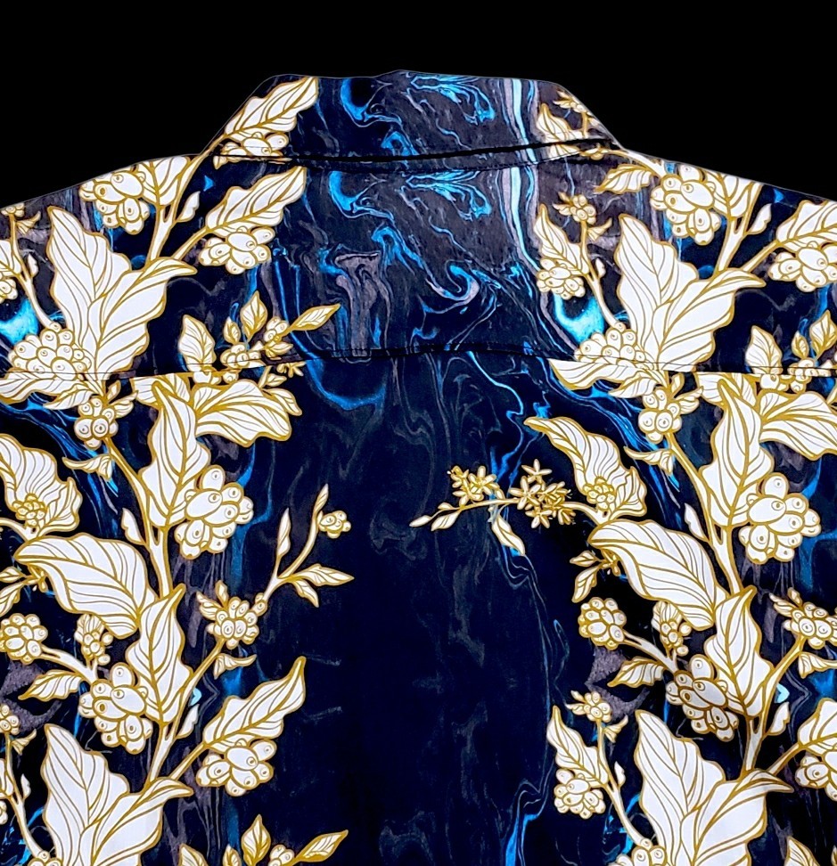 Robert Graham Bold Floral Abstract Black Multicolor 3XL Short Sleeve Shirt