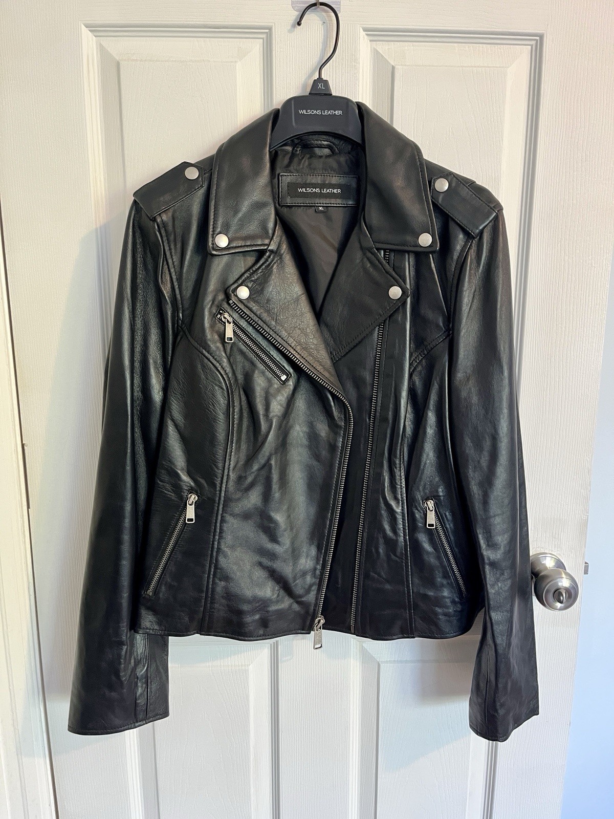 NEW Women’s Black Genuine Leather Wilson’s Bomber Jacket Size XL