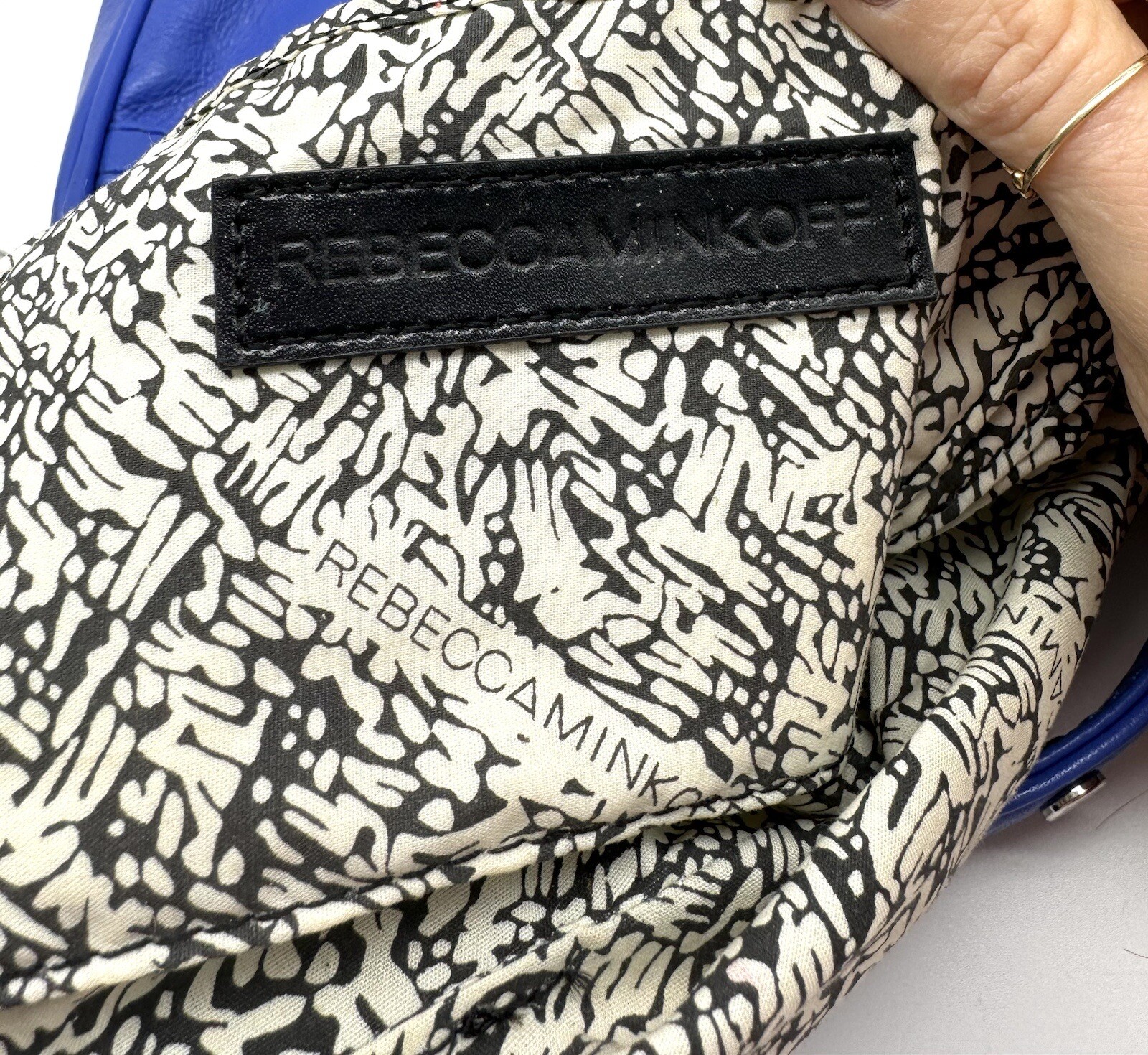 Rebecca Minkoff Mini MAC Fringe Crossbody Bag Cobalt Blue Leather Chain NWOT