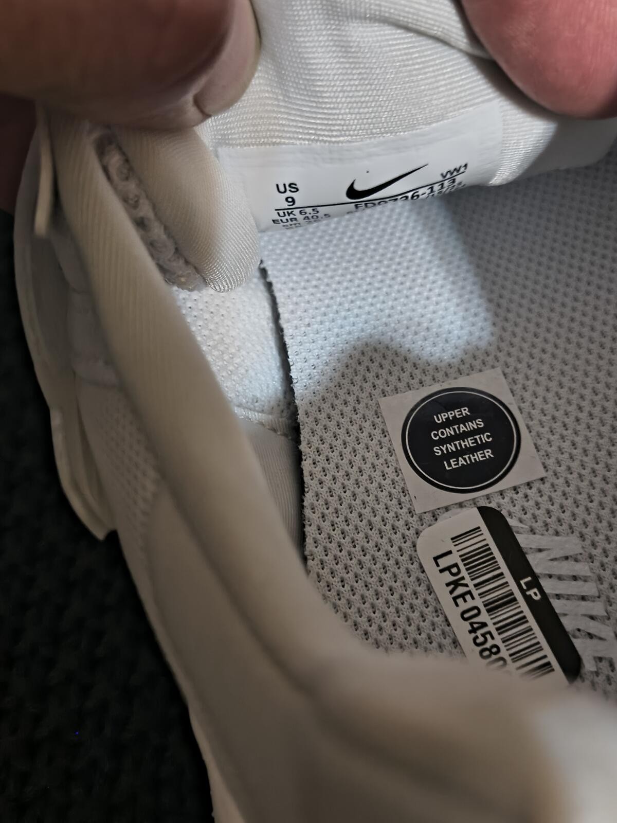 White Synthetic Leather and Mesh Athletic Sneakers